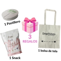REGALO BOLSA TELA + PASTILLERO + SNACKS. 1 REGALO POR PEDIDO