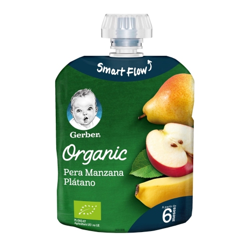 Gerber organic pera manzana platano (1 pouch 90 g)