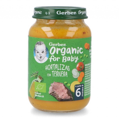 Gerber organic hortalizas con ternera (1 tarrito 190 g)