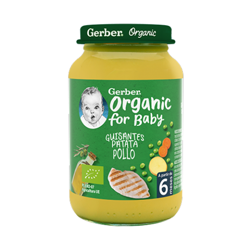 Gerber organic guisantes patatas pollo (1 tarrito 190 g)