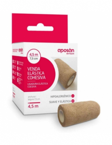 Venda elastica cohesiva - aposan botiquin (1 unidad 4,5 m x 7,5 cm)