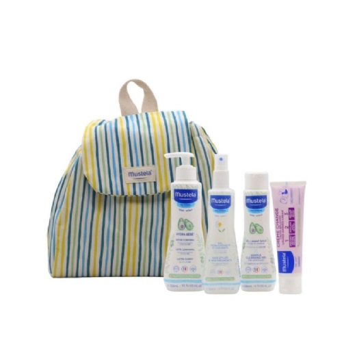 MUSTELA MOCHILA LITTLE MOMENTS RAYAS