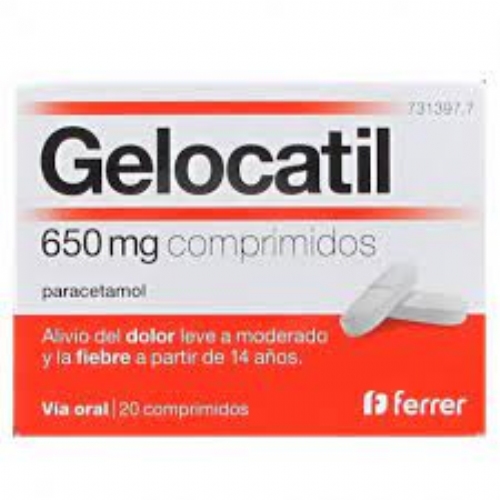 GELOCATIL 650 mg COMPRIMIDOS, 20 comprimidos