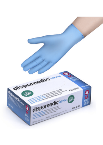 Guantes de nitrilo sin polvo dispomedic nitrile 100 unidades talla m - dispomedic nitrile