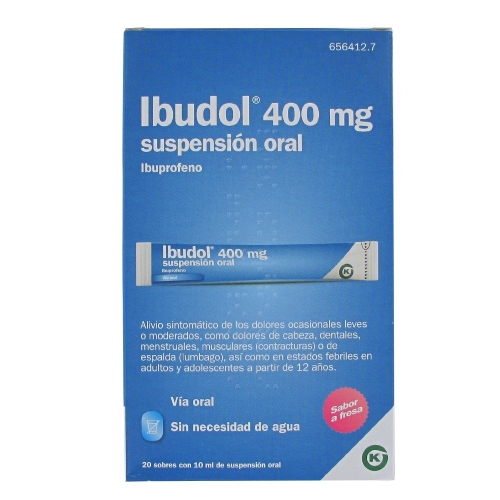 IBUDOL 400 MG SUSPENSION ORAL , 20 sobres