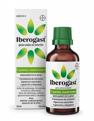 IBEROGAST GOTAS ORALES EN SOLUCION, 1 frasco de 50 ml