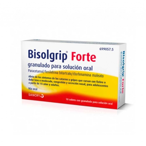 BISOLGRIP FORTE GRANULADO PARA SOLUCION ORAL , 10 sobres