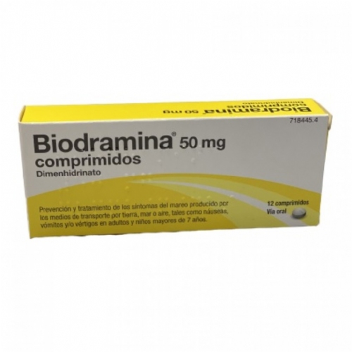 BIODRAMINA 50 mg COMPRIMIDOS , 12 comprimidos