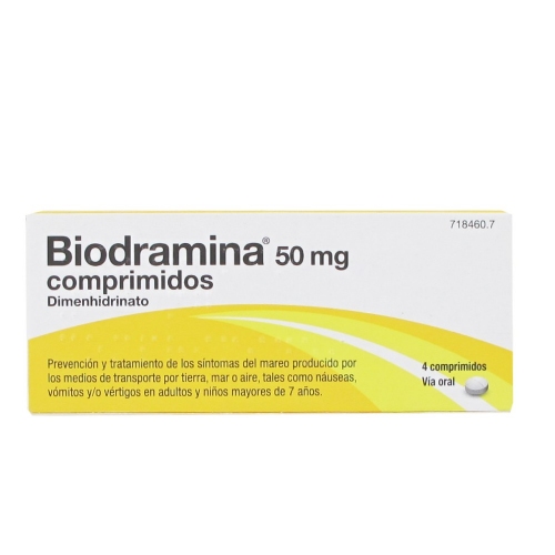 BIODRAMINA 50 mg COMPRIMIDOS , 4 comprimidos