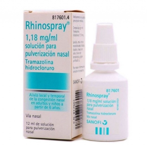RHINOSPRAY 1,18 mg/ ml SOLUCION PARA PULVERIZACION NASAL , 1 envase pulverizador de 12 ml