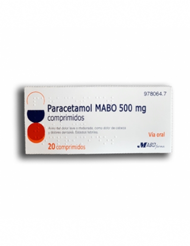 PARACETAMOL MABO 500 mg comprimidos , 20 comprimidos