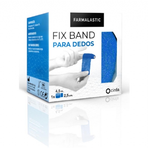 Venda elastica adhesiva - farmalastic fix band para dedos (1 unidad 4,5 m x 2,5 cm color azul)