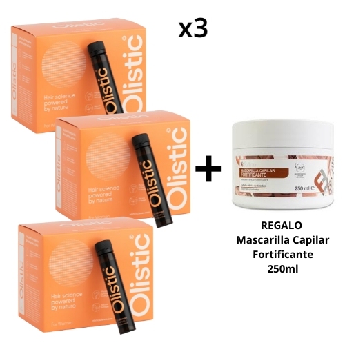 Olistic pack 3 meses for women +1 Mascarilla capilar fortificante 250 ml