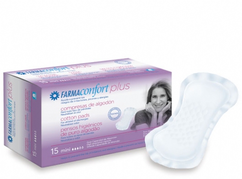 Compresas de algodon farmaconfort plus mini 15 compresas - farmaconfort plus