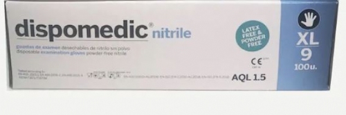 Guantes de nitrilo sin polvo dispomedic nitrile 100 unidades talla xl - dispomedic nitrile