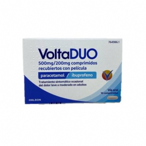 VOLTADUO 500 MG/200 MG COMPRIMIDOS RECUBIERTOS CON PELICULA, 10 comprimidos