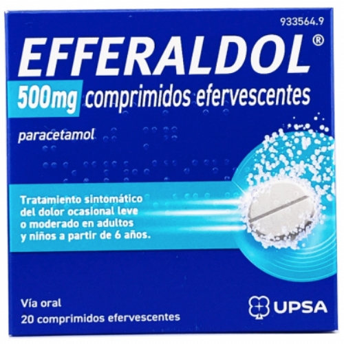 EFFERALDOL 500 mg COMPRIMIDOS EFERVESCENTES, 20 comprimidos