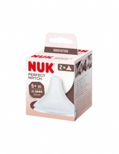 Tetina silicona anticolico nuk perfect match + 6 meses 2 unidades talla xl - nuk first choice+