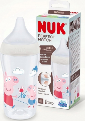 Nuk biberon perfect match 3+ silic 260ml peppa