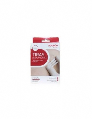 Aposan botiquin sutura cutanea esteril 3 tiras 76 mm x 6,4 mm y 4 tiras 76 mm x 4 mm - sutura cutane