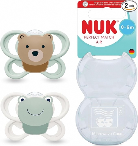 Chupete silicona nuk perfect match air 0 - 6 meses 2 unidades surtido