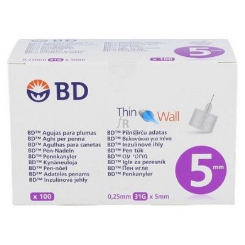 Aguj bd mic 0,25x5 b  1 unidad