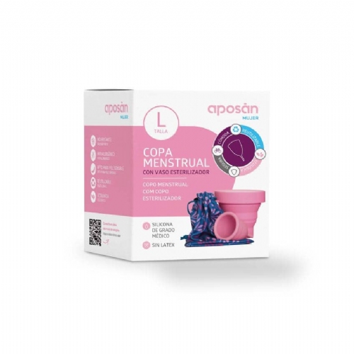 Copa menstrual aposan mujer 1 unidad talla l - aposan mujer