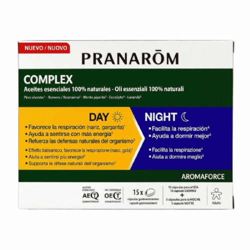 Pranarom aromaforce complex dia/noche 15 caps