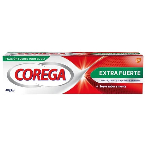 Corega crema extra fuerte adhesivo protesis dental 1 tubo 40 g sabor menta - adhesivo protesis denta