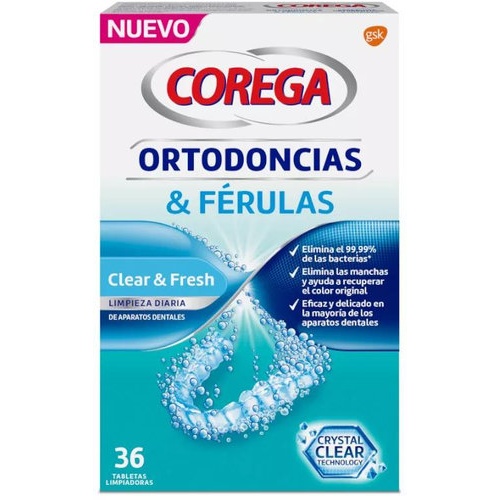 Corega ortodoncias & ferulas (36 tabletas limpiadoras)