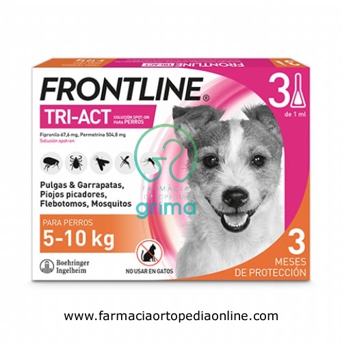 FRONTLINE TRI-ACT 67,6 mg / 504,8 mg SOLUCION SPOT-ON PARA PERROS 5-10 kg