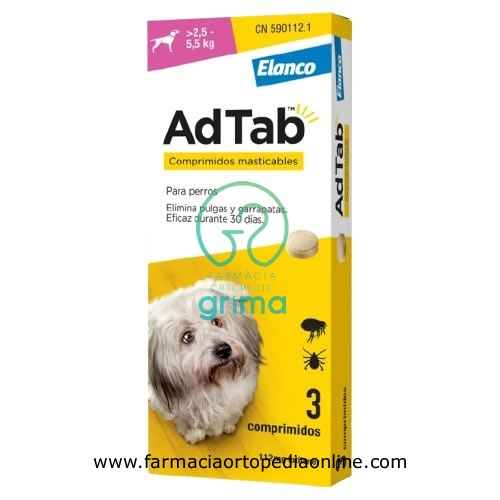 ADTAB 112 mg COMPRIMIDOS MASTICABLES PARA PERROS (>2,5-5,5 kg)