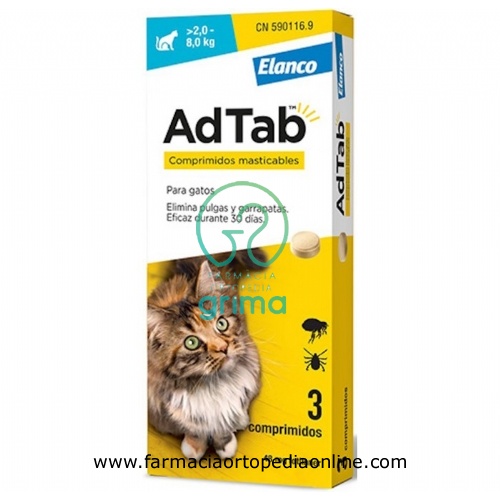 ADTAB 48 mg COMPRIMIDOS MASTICABLES PARA GATOS (>2,0?8,0 kg)