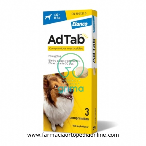 ADTAB 900 mg COMPRIMIDOS MASTICABLES PARA PERROS (>22-45 kg)