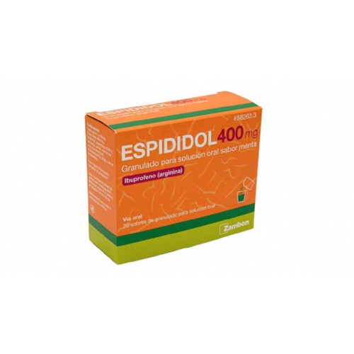 ESPIDIDOL 400 mg GRANULADO PARA SOLUCION ORAL SABOR MENTA , 20 sobres