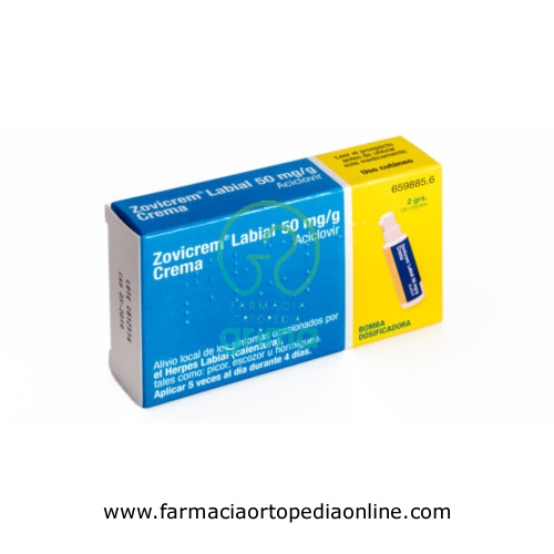 ZOVICREM LABIAL 50 mg/g CREMA, 1 frasco de 2 g