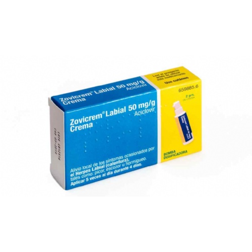 ZOVICREM LABIAL 50 mg/g CREMA, 1 tubo de 2 g