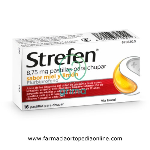 STREFEN 8,75 mg PASTILLAS PARA CHUPAR SABOR MIEL Y LIMON, 16 pastillas