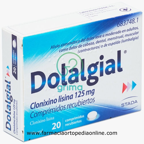 DOLALGIAL CLONIXINO LISINA 125 mg COMPRIMIDOS RECUBIERTOS , 20 comprimidos