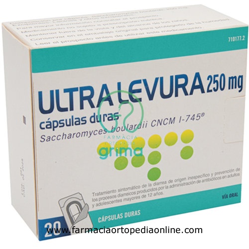 ULTRA-LEVURA 250 MG CAPSULAS DURAS , 20 cápsulas