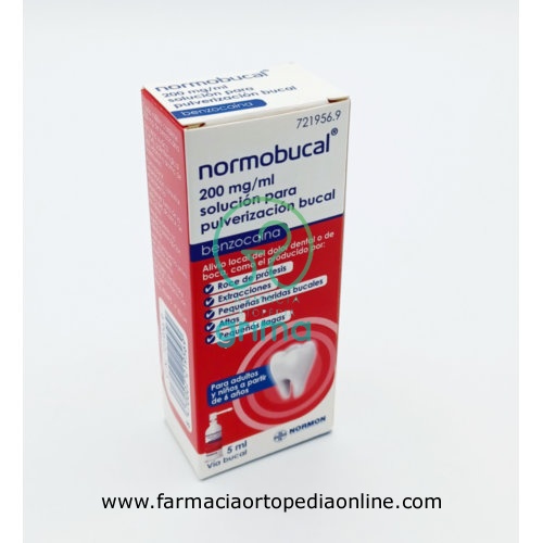 NORMOBUCAL 200 MG/ML SOLUCION PARA PULVERIZACION BUCAL, 1 frasco de 5 ml