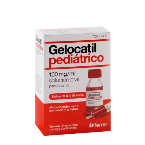 GELOCATIL PEDIATRICO 100MG/ML SOLUCION ORAL, 1 frasco x 60 ml
