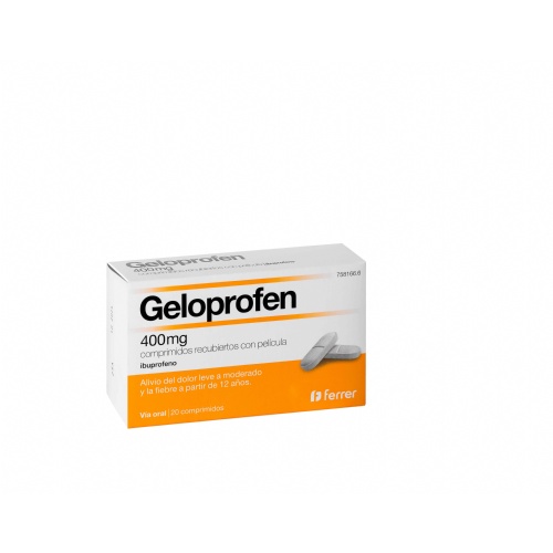 GELOPROFEN 400 MG COMPRIMIDOS RECUBIERTOS CON PELICULA, 20 comprimidos