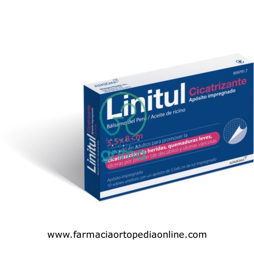 LINITUL APOSITO IMPREGNADO, 20 apósitos de 9 x 15 cm
