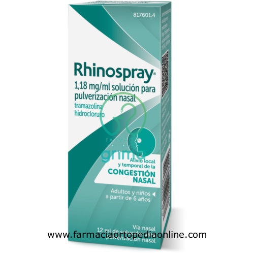 RHINOSPRAY 1,18 mg/ ml SOLUCION PARA PULVERIZACION NASAL , 1 envase pulverizador de 12 ml