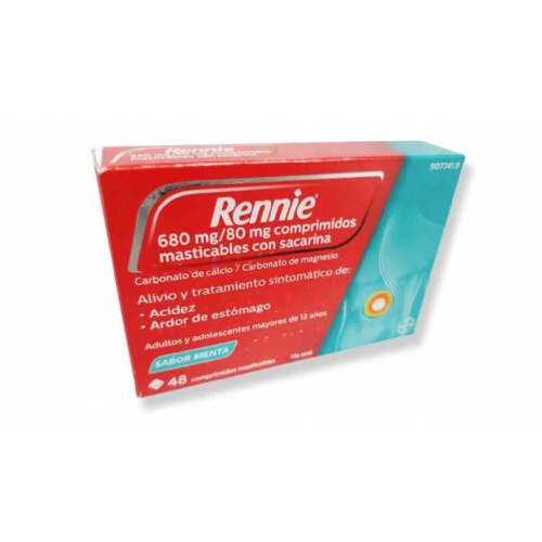 RENNIE  680 MG/80 MG COMPRIMIDOS MASTICABLES CON SACARINA , 48 comprimidos