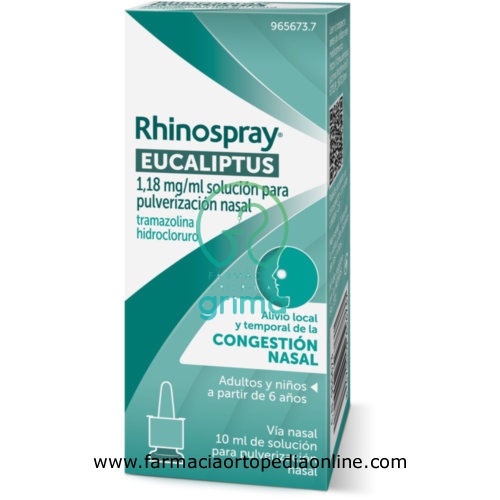 RHINOSPRAY EUCALIPTUS 1,18 mg/ ml SOLUCION PARA PULVERIZACION NASAL , 1 envase pulverizador de 10 ml
