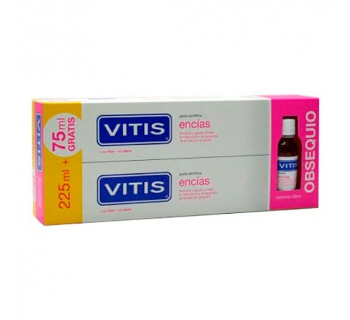 Vitis encias pasta dentifrica + colutorio (2 envases 150 ml + 1 envase 30 ml)