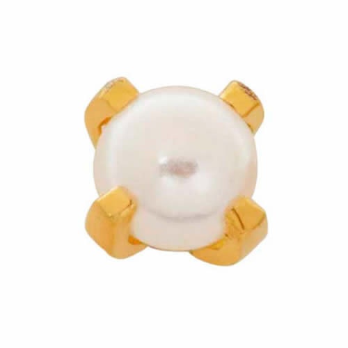 Inverness pendiente 24k (40c solitario perla 4 mm)