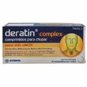 DERATIN COMPLEX COMPRIMIDOS PARA CHUPAR SABOR MIEL-LIMON , 30 comprimidos (Blister aluminio/PVC)